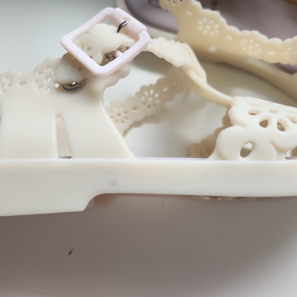 Rare Melissa Possession Viktor&Rolf Cream  Sz 5 Jelly Sandals Flower Balletcore - Picture 7 of 11